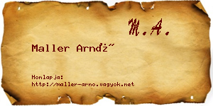 Maller Arnó névjegykártya